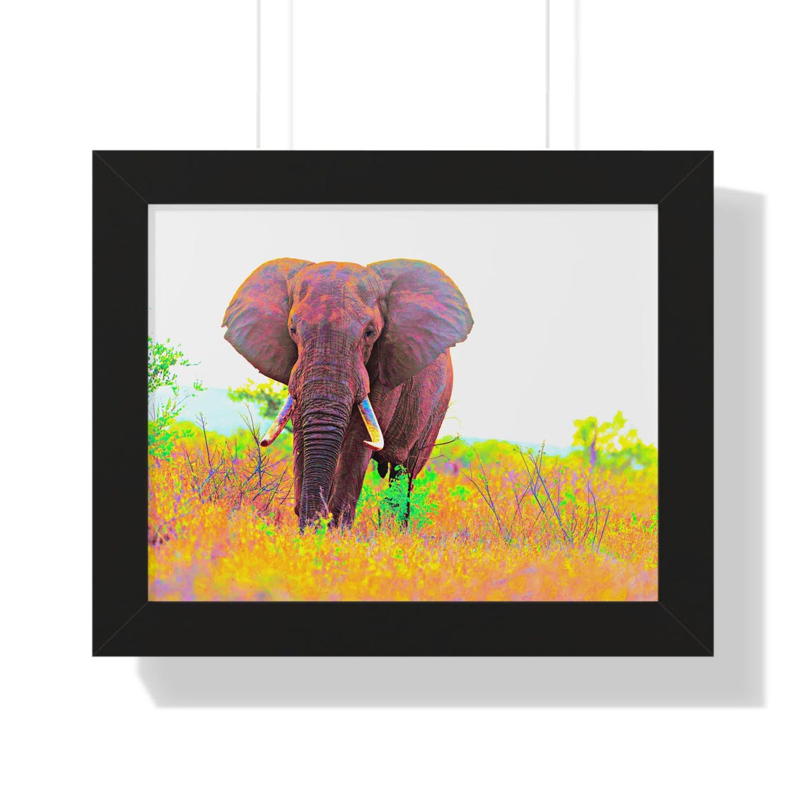 Colorful Elephant Safari Poster Vibrant Pop Art African Elephant