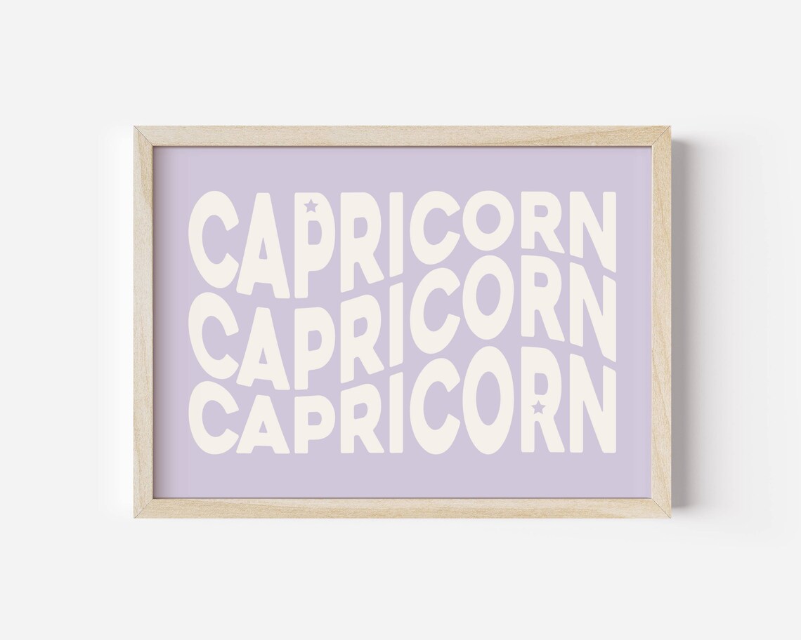 Pastel Capricorn Art Print, Zodiac Birthday Gift