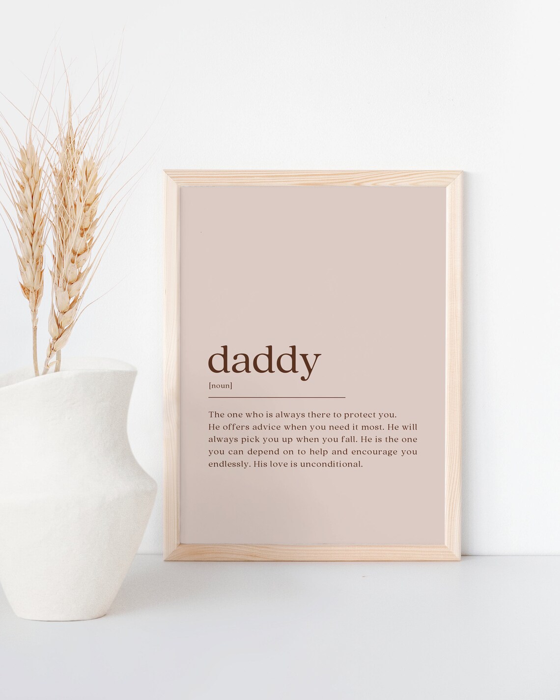 Daddy Definition, Minimalist Fathers Day Gift