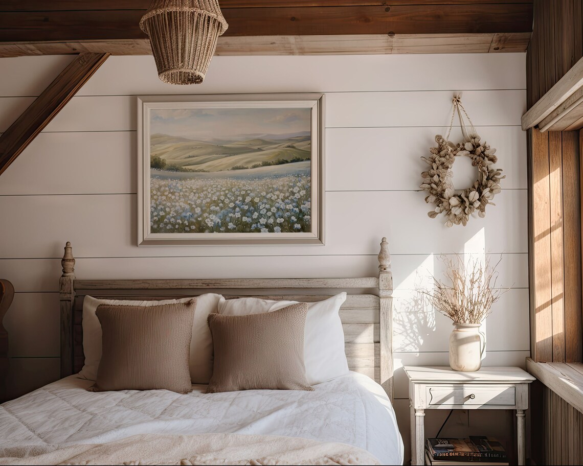 Blue White Wildflower Meadow, Vintage Botanical Art Print - Image 7