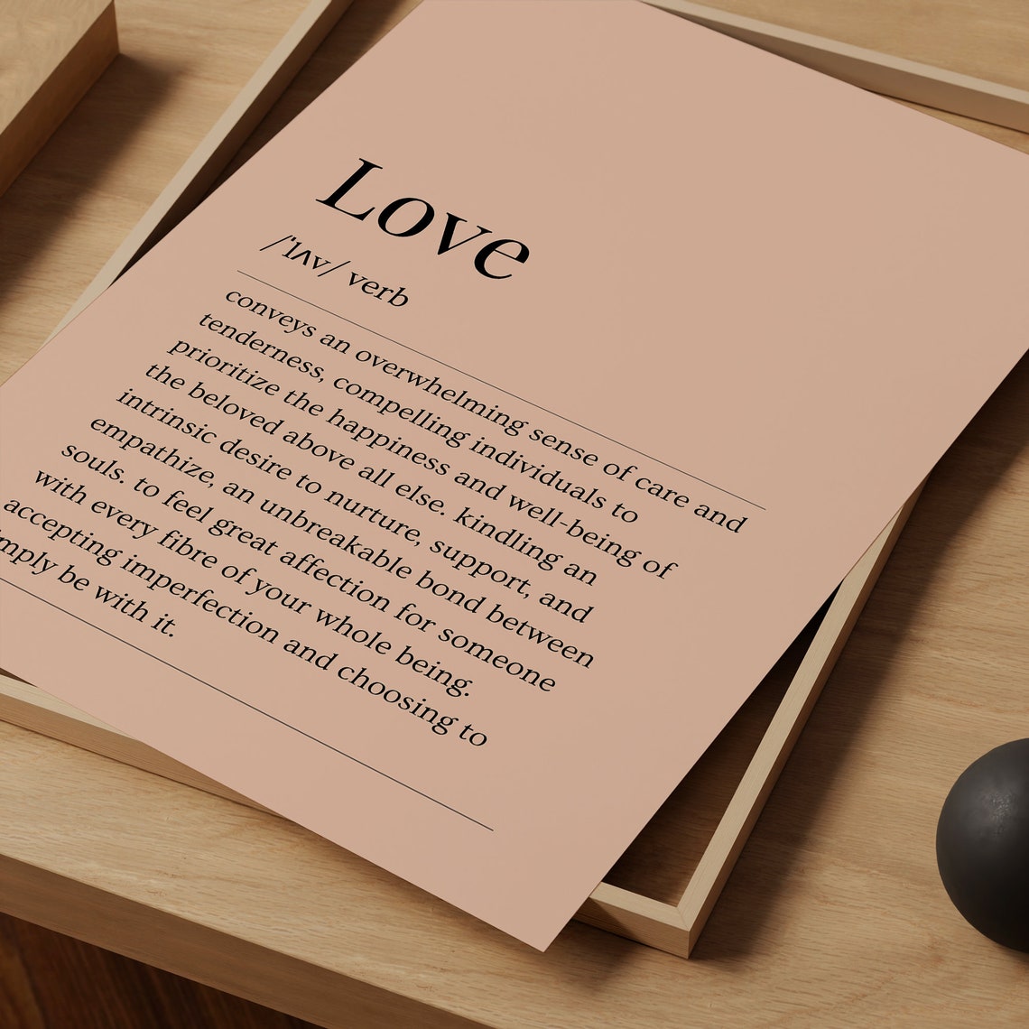 Love Dictionary Definition Peach Background Typography Wall Art - Image 7