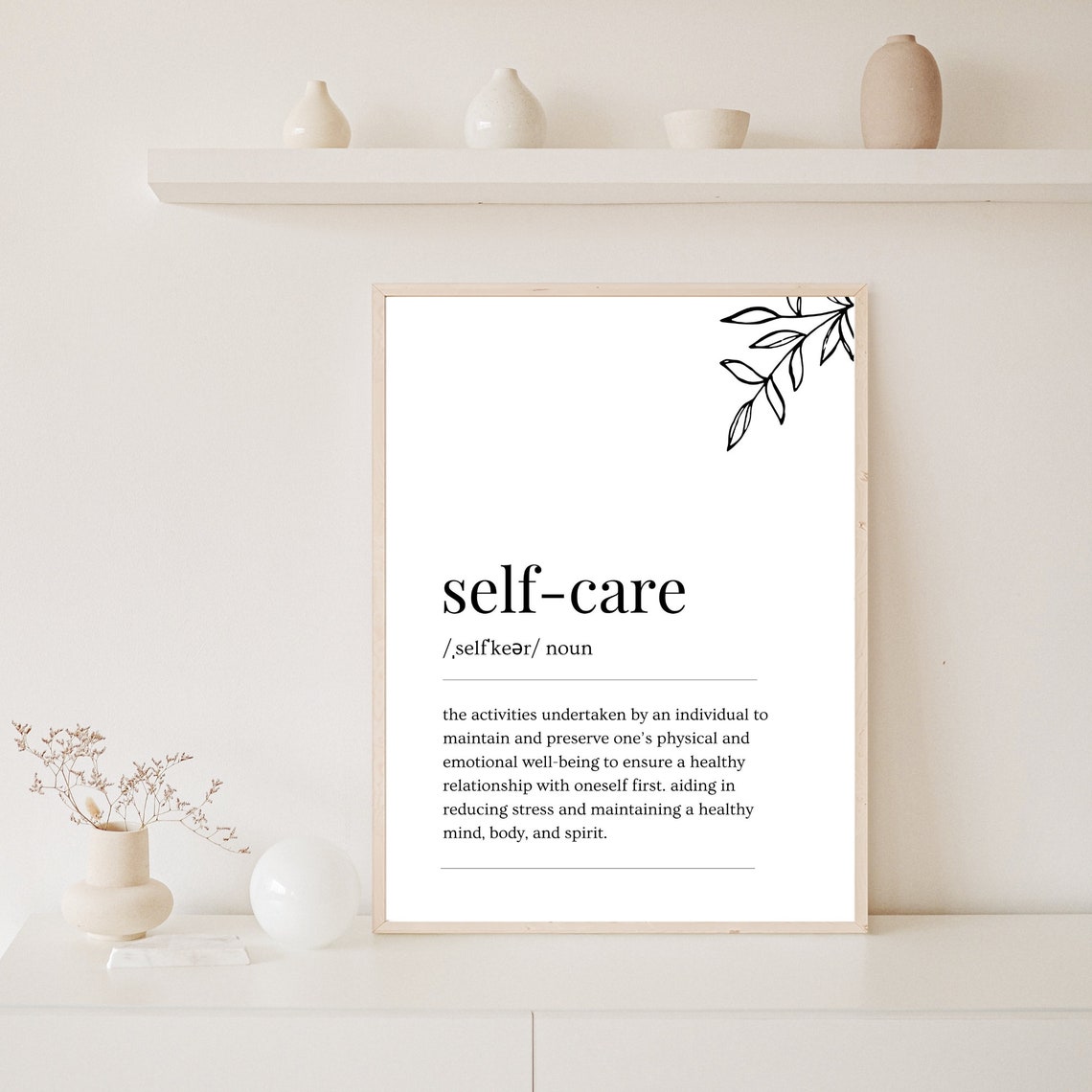 Self Care Definition Word Art Minimalist Typography Wall Poster - Image 5