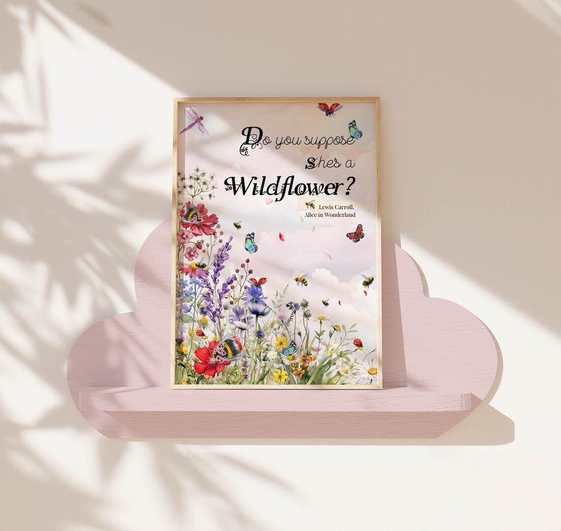 Alice In Wonderland Wildflowers Nursery Art Print - Image 6
