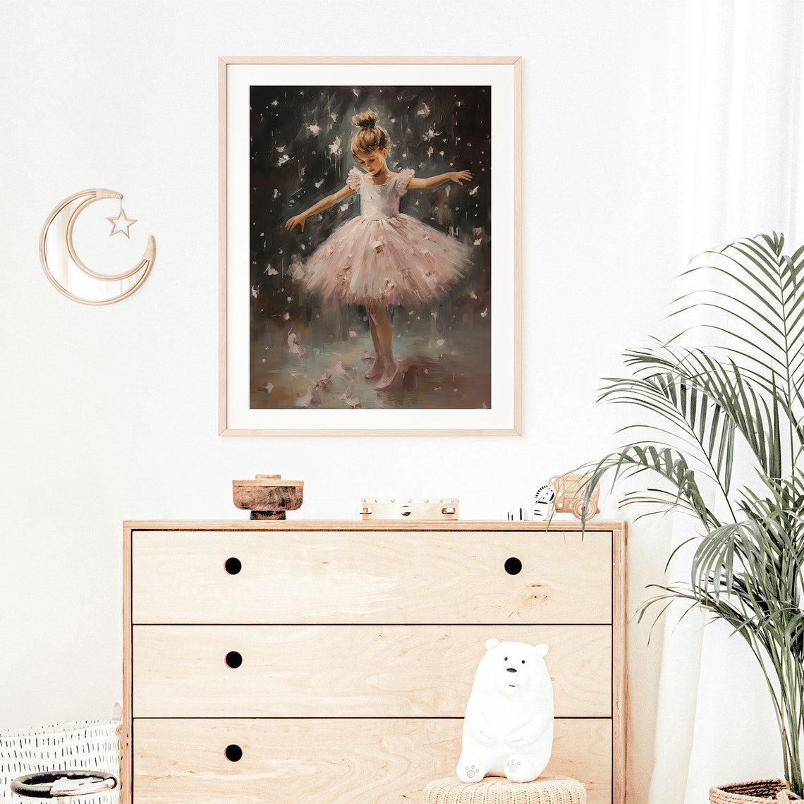Ballet Nursery Art Painting Girls Room Ballerina Nursery Pink Dcor Gift For Girl Dancer Dreamy Pink Black Vintage Print Nb1 - Image 4