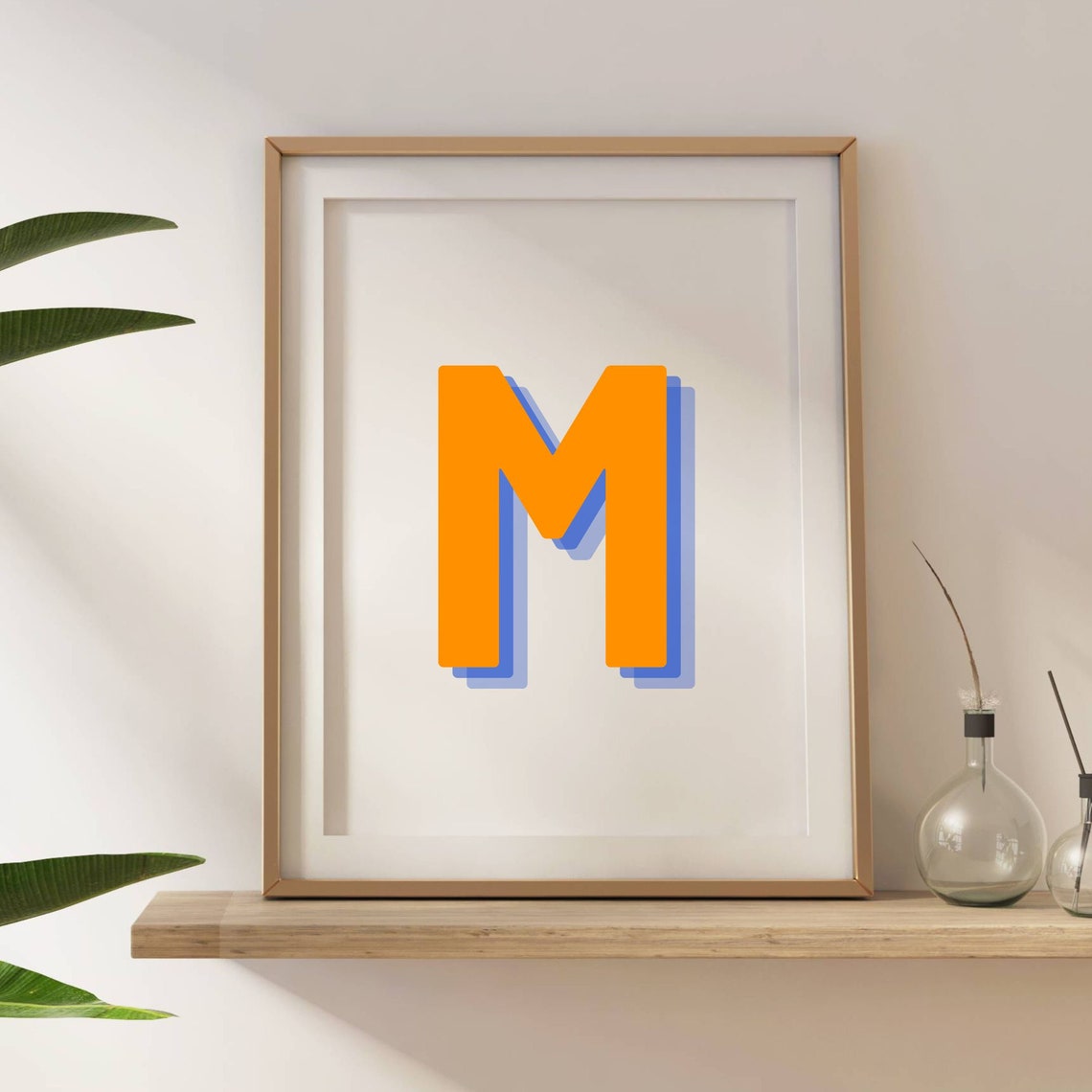 Retro 3D Letter M Monogram Poster Print - Image 5