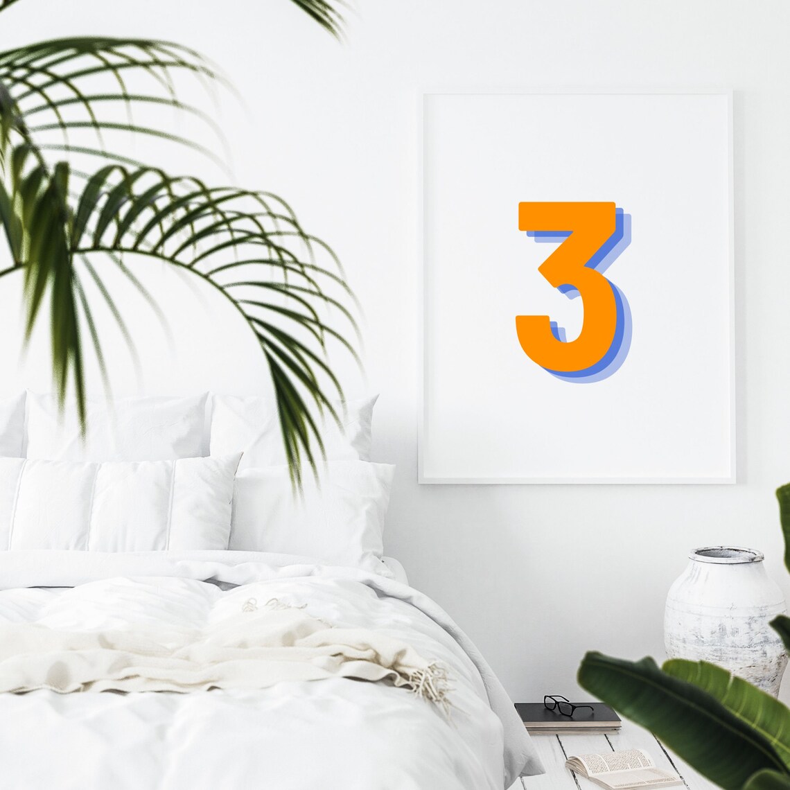 Retro 3D Number 3 Monogram Poster, Birthday Age - Image 3