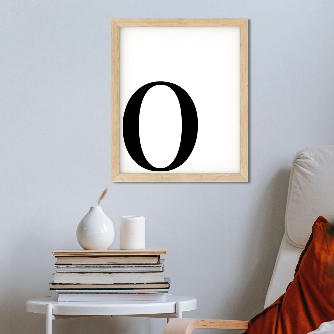 Letter O Print, Minimalist Monogram Letter Art - Image 2