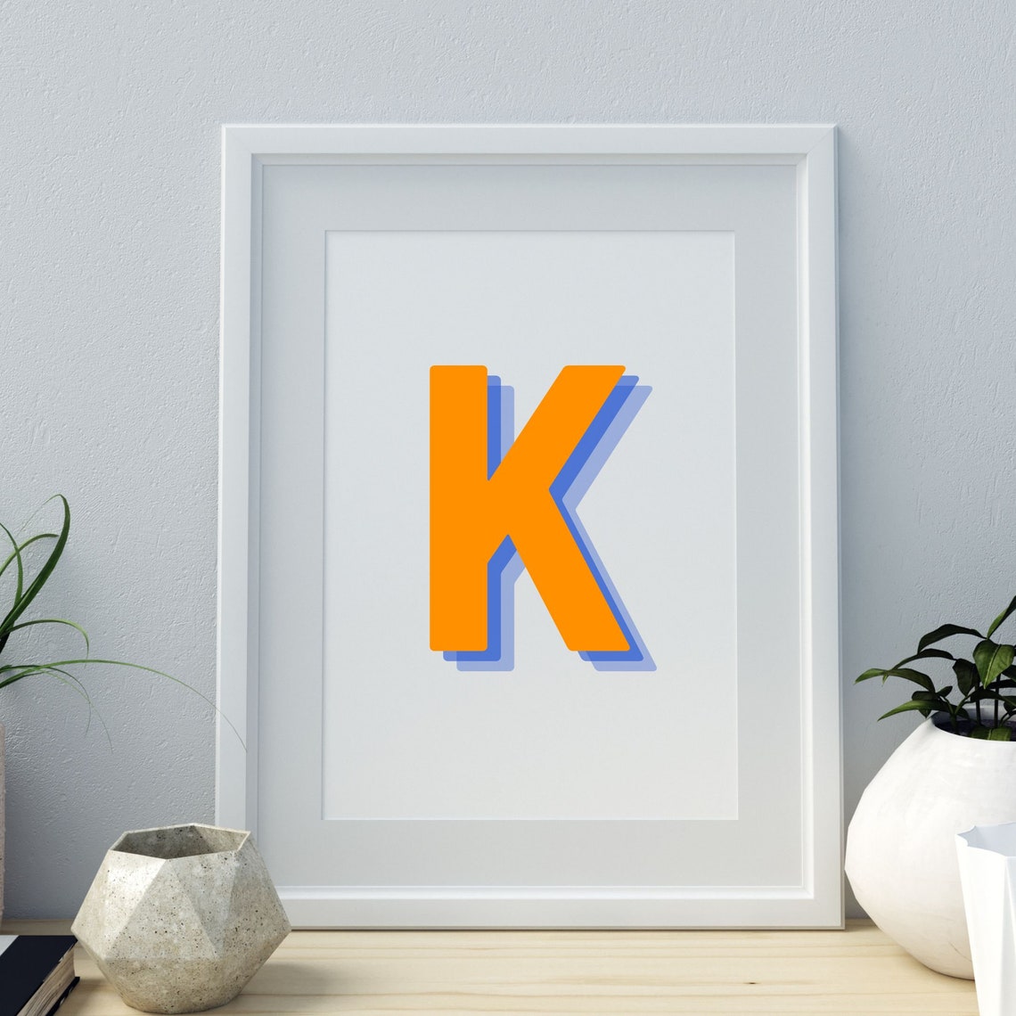 Retro 3D Letter K Poster Print - Image 3