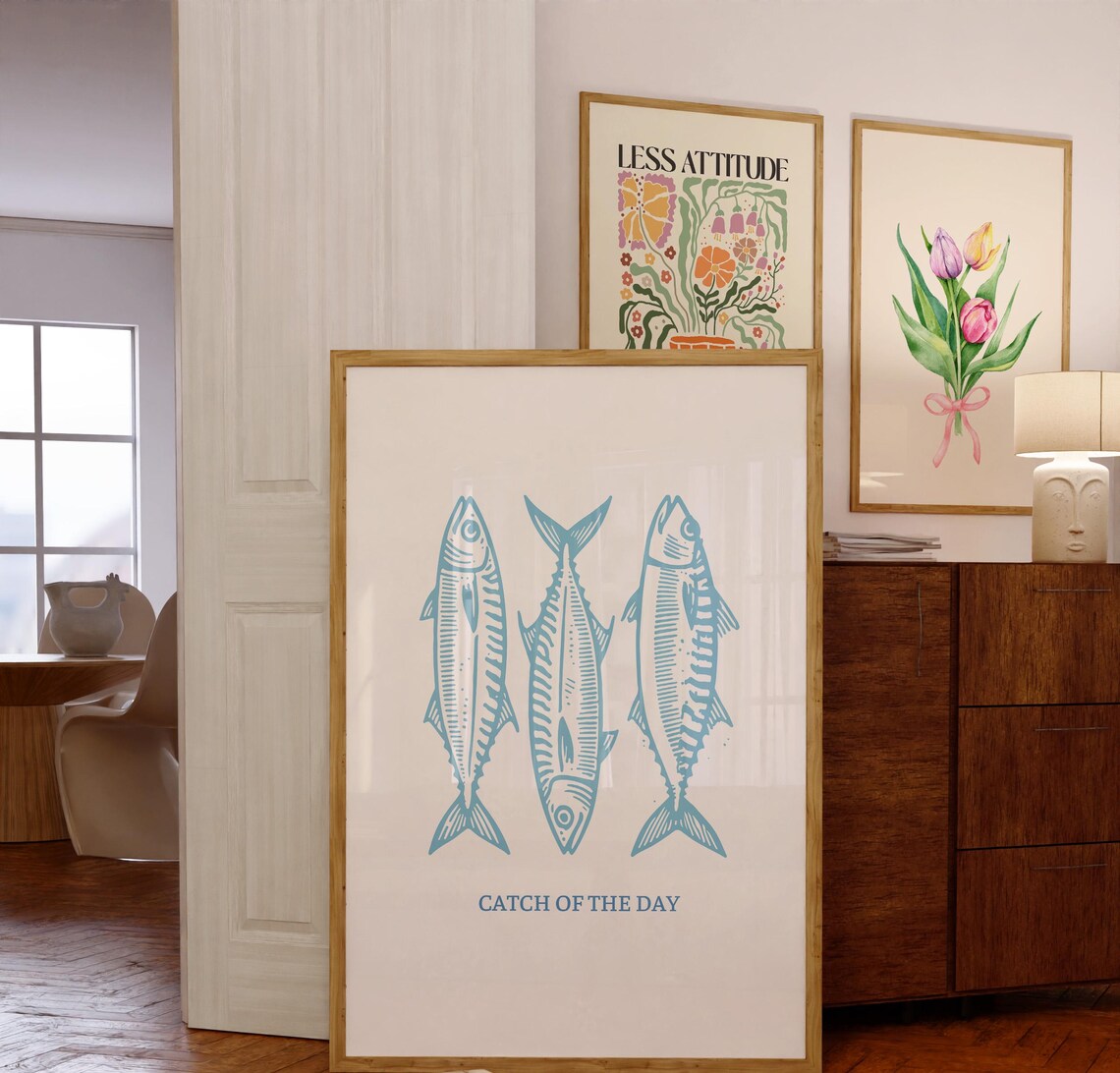 Catch Of The Day Sardines, Coastal Poster Print