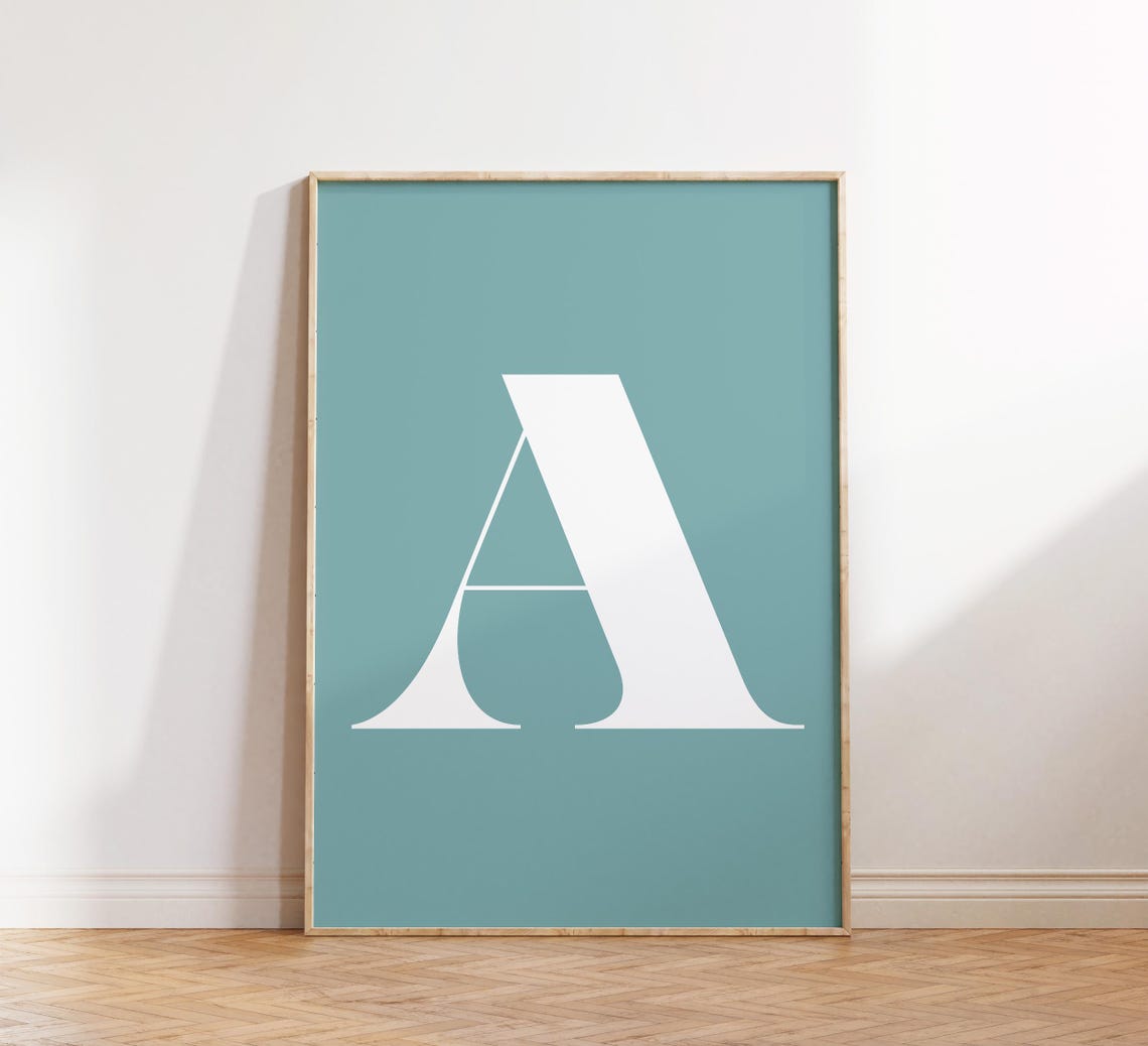 Letter A Poster, Preppy Room Decor