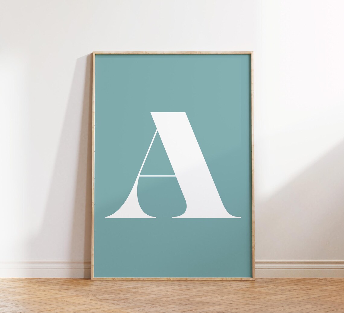 Retro Letter A Monogram Art Print, Alphabet Poster - Image 4