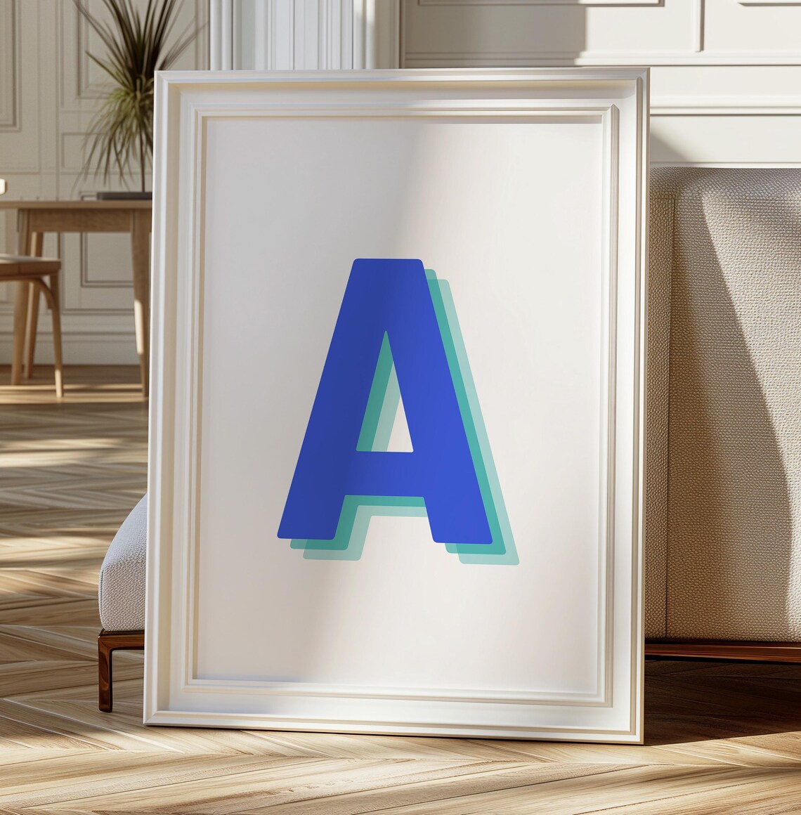 Retro 3D Letter A Art Print, Baby Letter Art - Image 2