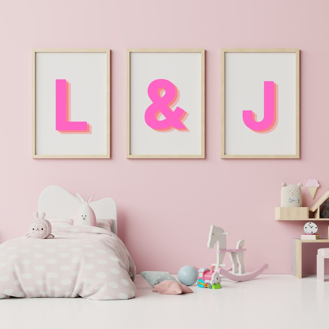 Retro 3D Letter P Monogram, Baby Letter Art - Image 3