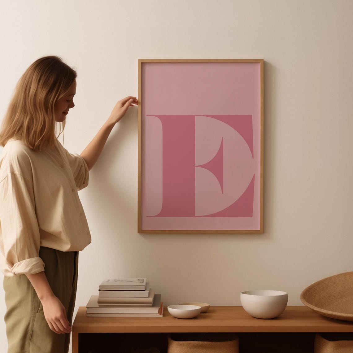 Letter E Poster, Monogram Wall Decor - Image 2