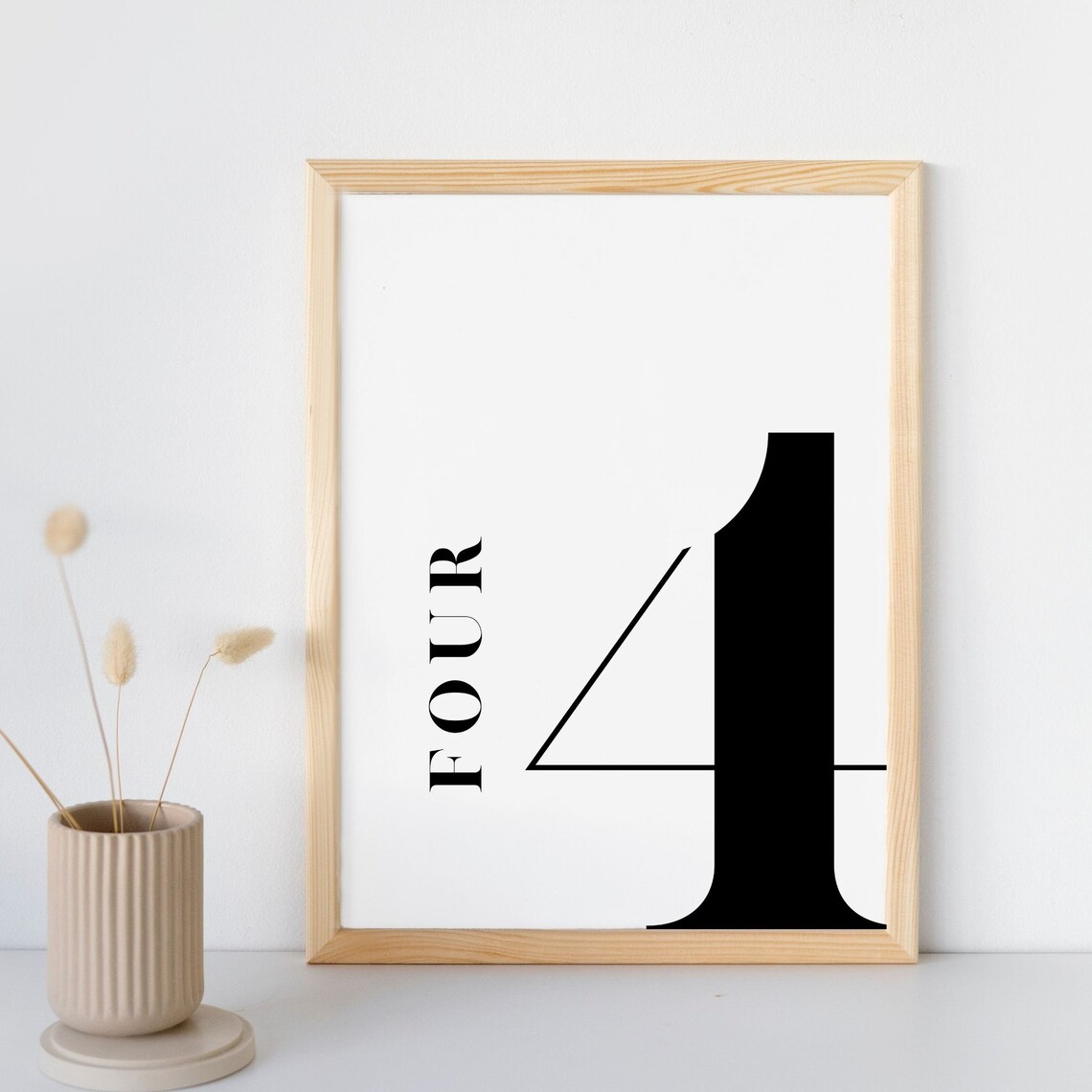 Number 4 Monogram Art Print, Birthday Table Number - Image 2