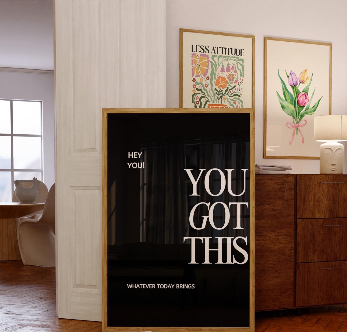 You Got This Bold Cream Serif Text On Black Motivational Quote Poster - Image 4
