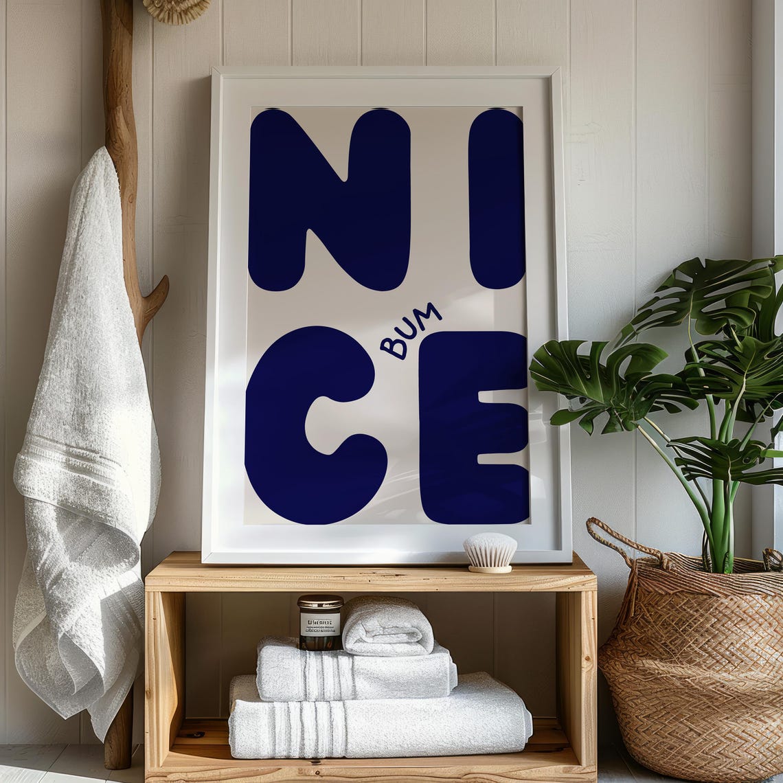 Nice Bum Funny Bathroom Poster Print - Image 3