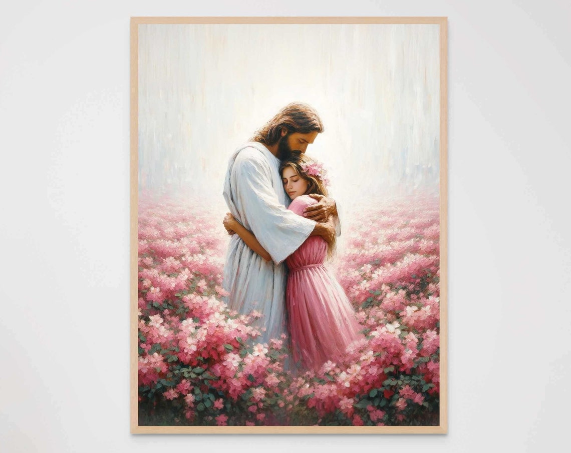 A Comforting Touch Christian Painting Jesus Hugging Girl Jesus And Woman Art Lds Art Bible Verse Art Jesus Picture