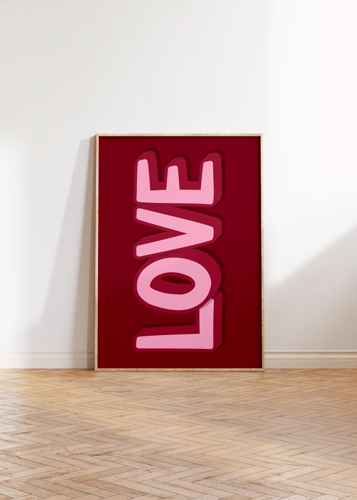 Love Red Sign, Trendy Valentine Minimalist Poster