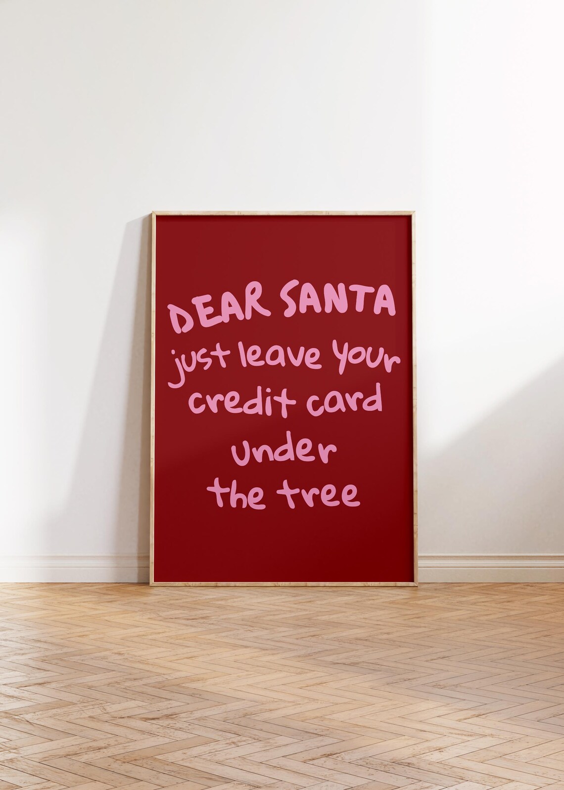Funny Dear Santa Credit Card Christmas Quote Poster for Holidays