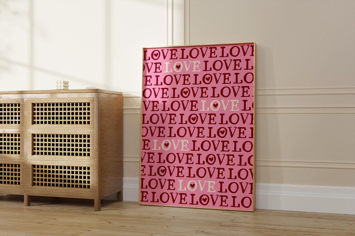 Love Typography, Minimalist Valentine Decor - Image 2