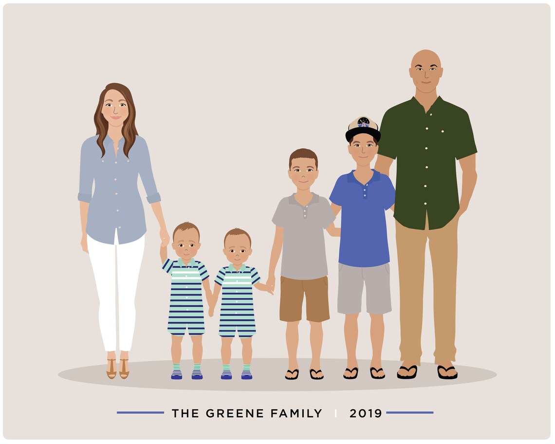 Custom Family Portrait - Family Drawing - Image 3