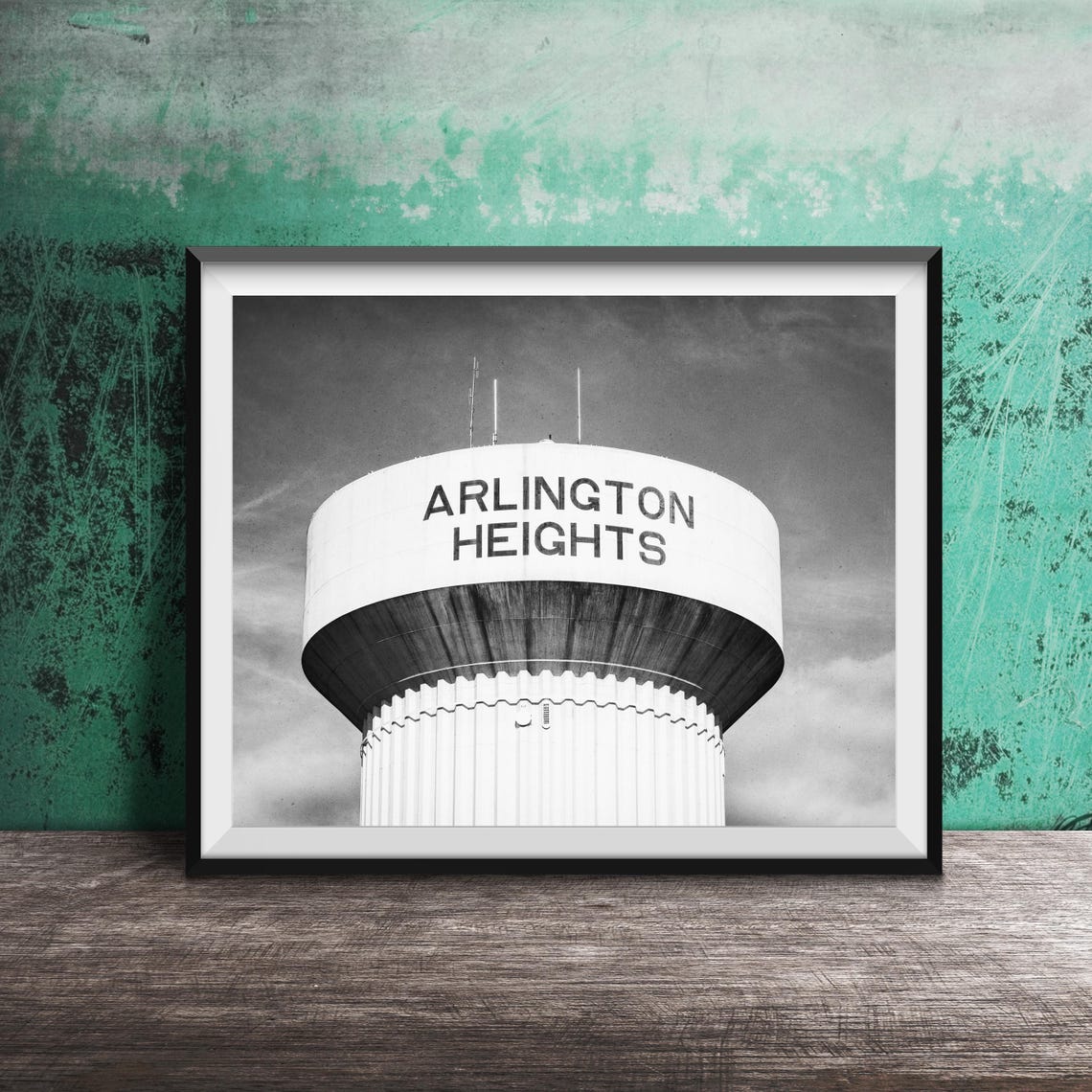 Arlington Heights Illinois Water Tower Sign Against Blue Sky Poster - Image 2