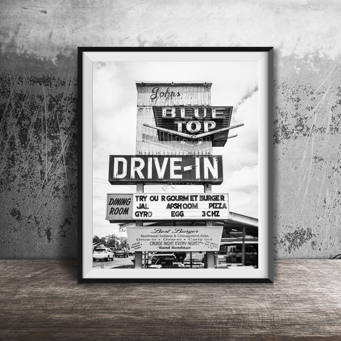 Johns Blue Top Drive In, Highland Indiana Poster Print - Image 2