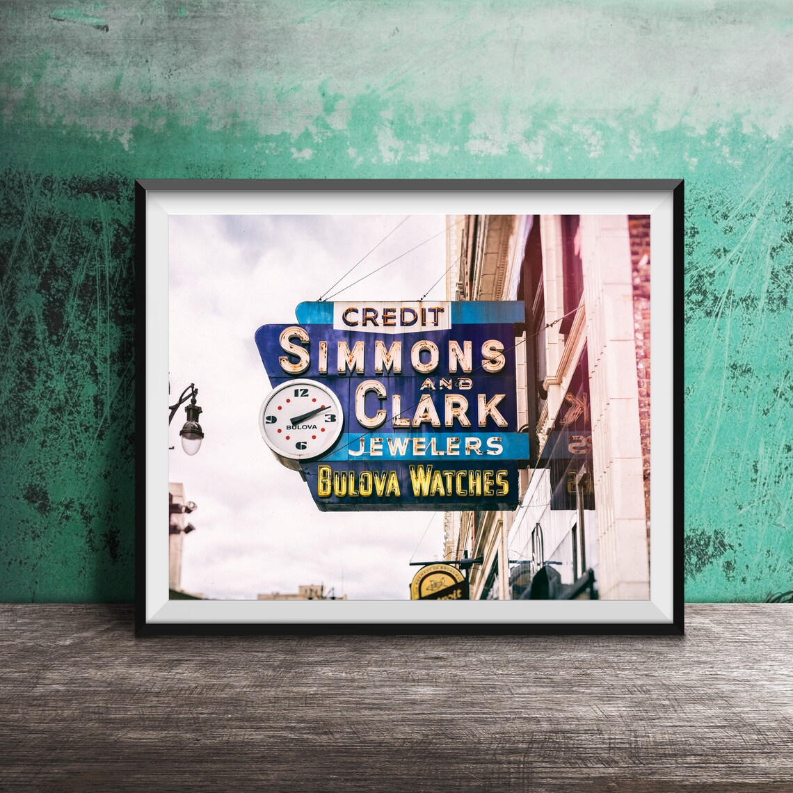 Detroit Photography Print Original Wall Art Photo Modern Photography Unframed Decor Simmons And Clark Jewelers Downtown Detroit