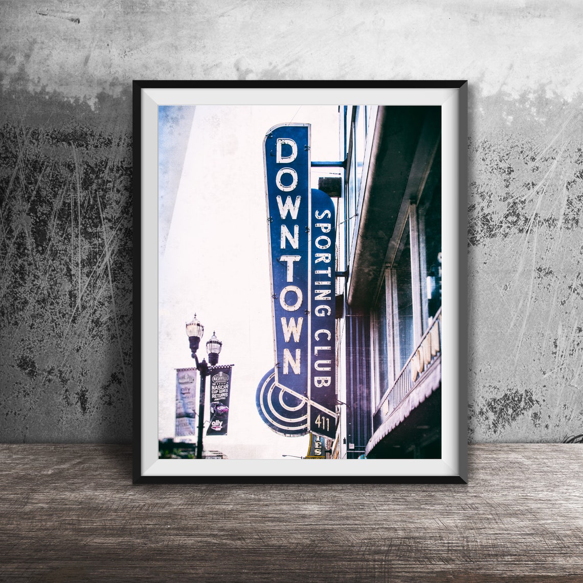 Downtown Sporting Club Nashville Bar Neon Sign Photography Street Art Wall Art Photo Broadway Music City Photography