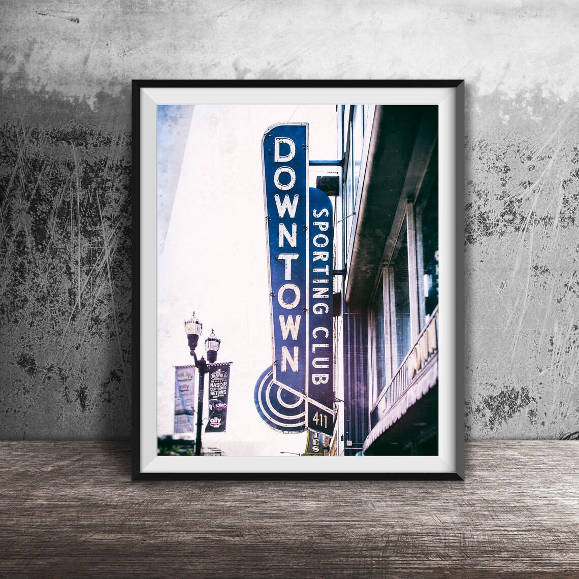 Downtown Sporting Club Nashville Broadway Neon Sign Photo Poster