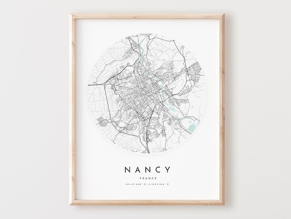 Nancy France Map Print Minimalist City Wall Art
