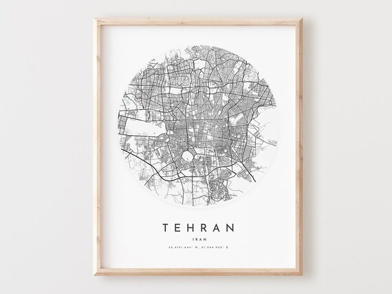 Tehran Map Print Modern City Street Poster