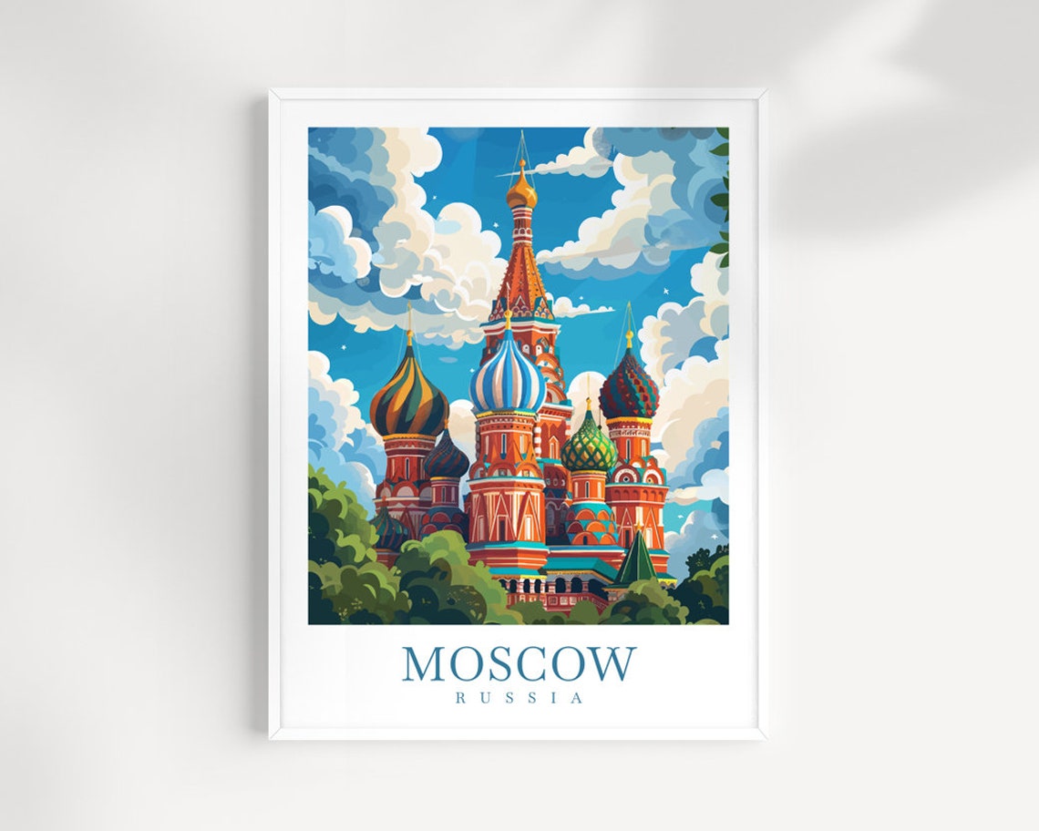 Moscow Travel Print Travel Poster Of Moscow Russia City Of Moscow Russia Art Gift Moscow Wall Art Print