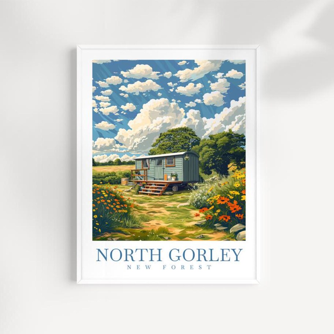 North Gorley New Forest Shepherds Hut Meadow Flowers Travel Poster