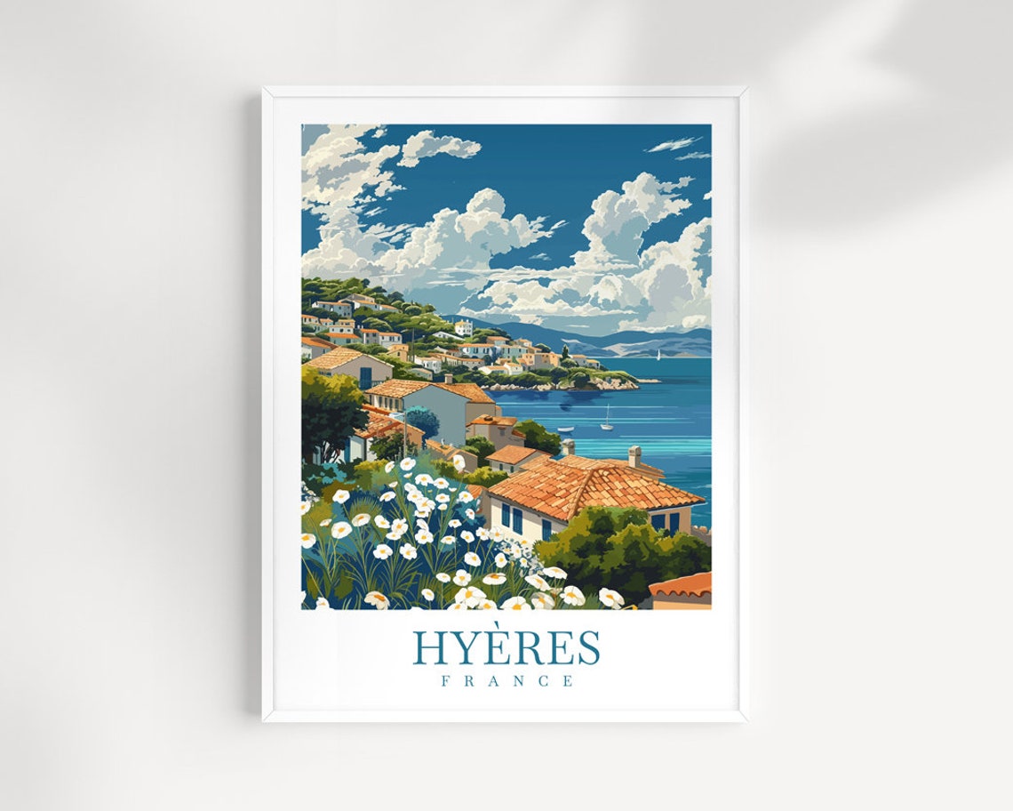 Hyres Travel Poster Wall Art France Wall Hanging Home Dcor Hyres Gift Art Lovers France Art Lover Gift Hyres Print France Wall Art Dcor