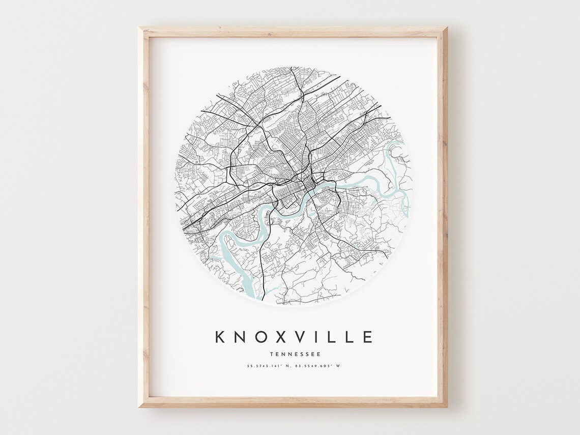 Knoxville Map Print Tennessee City Street Art