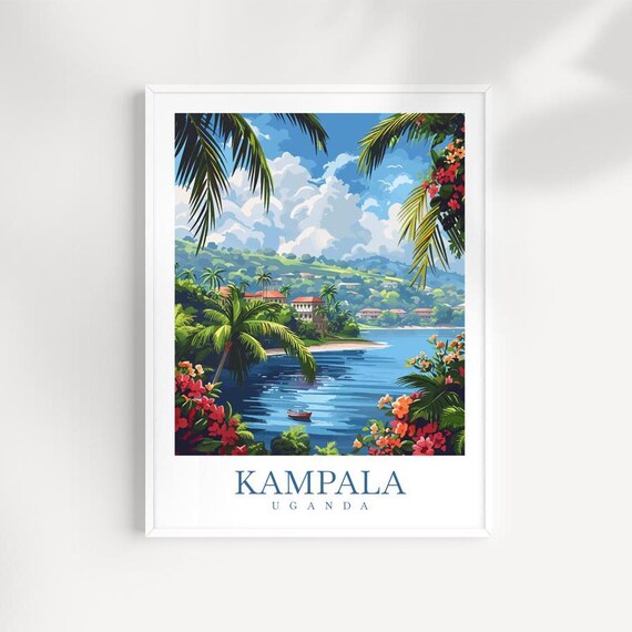 Kampala Lake Travel Print Uganda Wall Art Kampala Wall Hanging Kampala Home Dcor Gift Art Lovers Kampala Art Print Africa Art