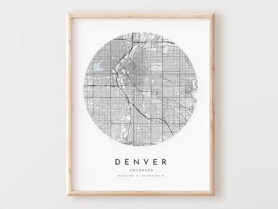 Denver Colorado Map Print City Street Art Poster