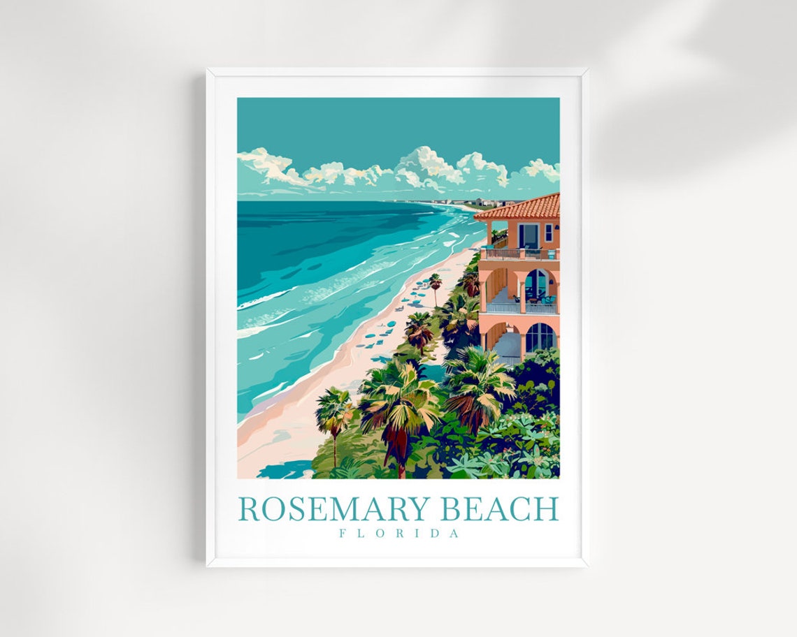 Rosemary Beach Florida Aerial Palm Beach Villa Ocean View Poster
