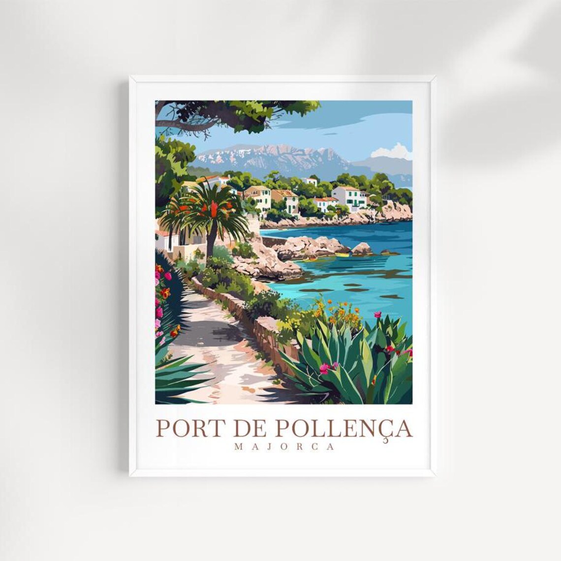 Port De Pollenca Travel Poster, Majorca Wall Art