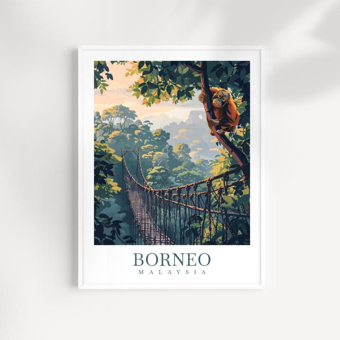 Borneo Travel Poster, Malaysia Travel Poster