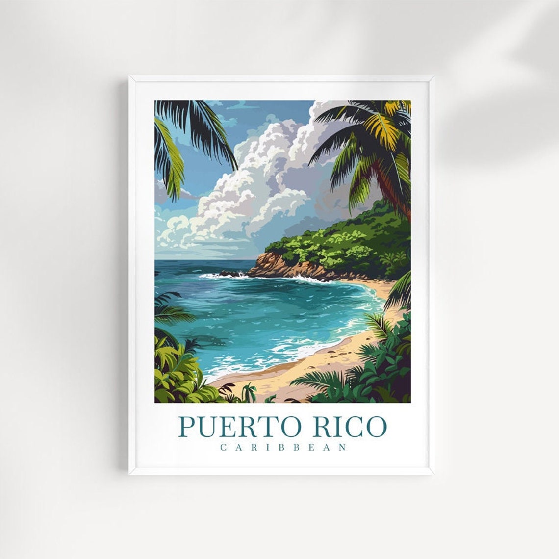 Puerto Rico Travel Print Puerto Rico Poster Caribbean Wall Hanging Dcor Puerto Rico Gift Art Lovers Wall Art San Juan Travel Print Poster