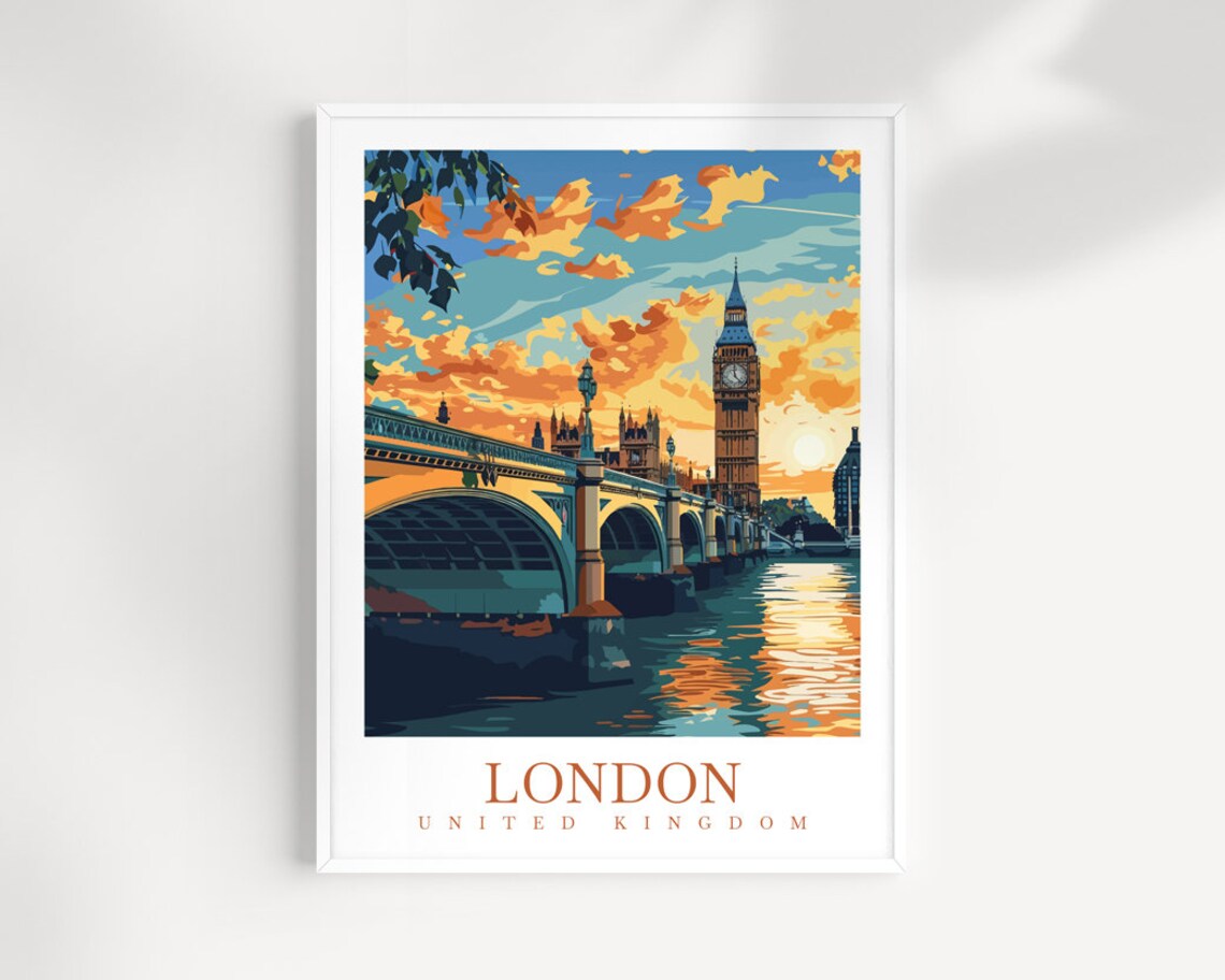 London City Travel Print Wall Art England Wall Hanging Home Dcor London Gift Art Lovers England Art Lover Gift London Traveler Gift