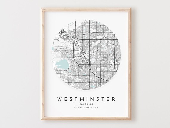 Westminster Colorado Map Print City Street Art Poster