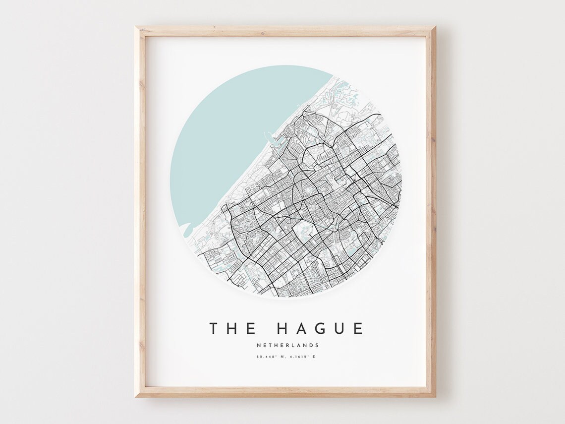 The Hague Map Print City Street Art Poster