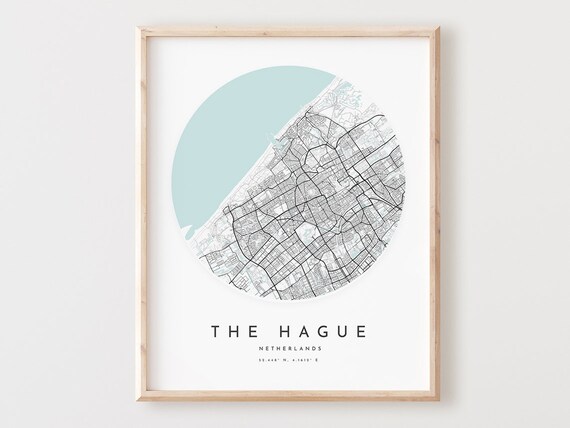 The Hague Map Print City Street Art Poster
