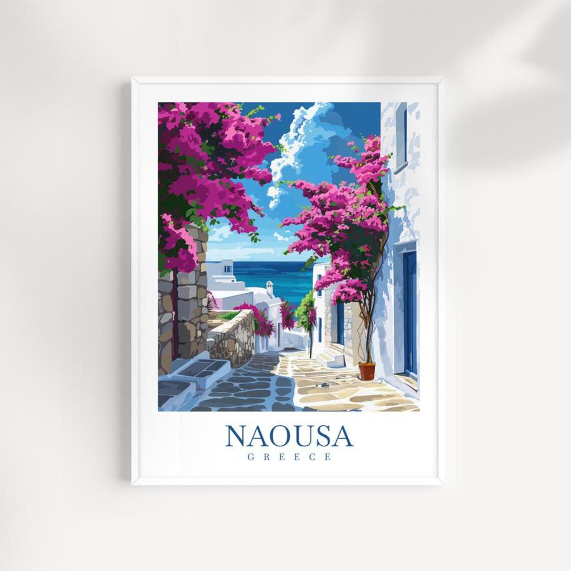 Naousa Greece Travel Print, Paros Travel Poster