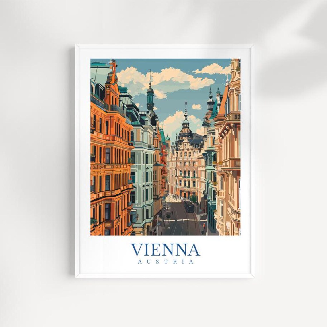 Vienna Austria Historic Street Classic Architecture Travel Poster