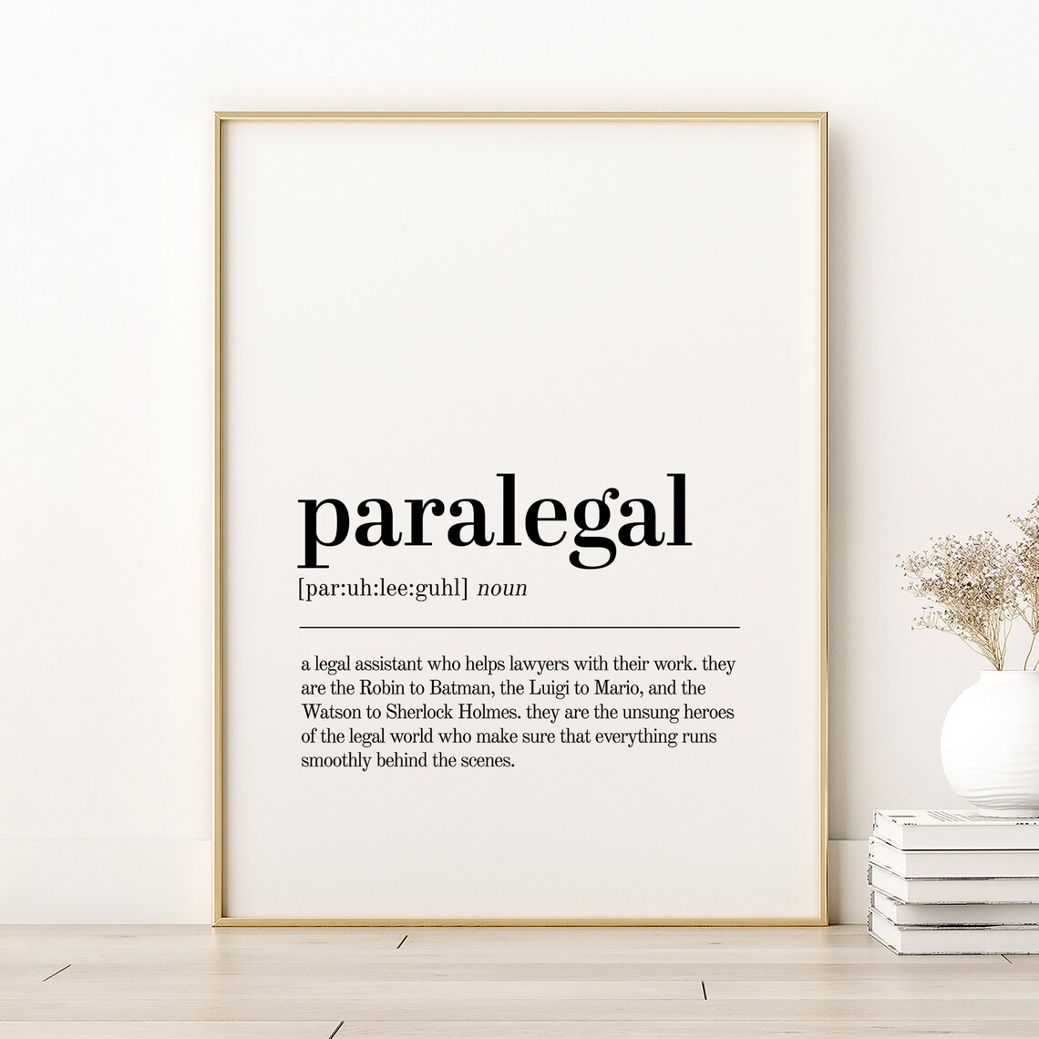 Paralegal Definition Retro Typography Poster Art Print